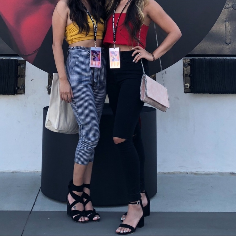 LF gingham cropped pant